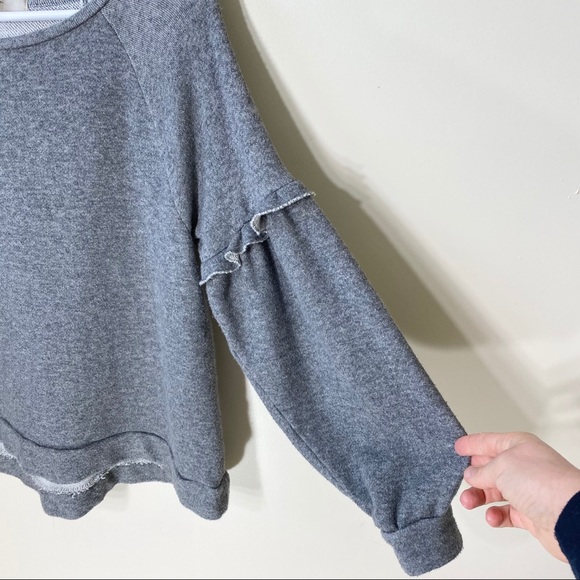 Ann Taylor LOFT | ruffled sleeve sweatshirt - Picture 5 of 8